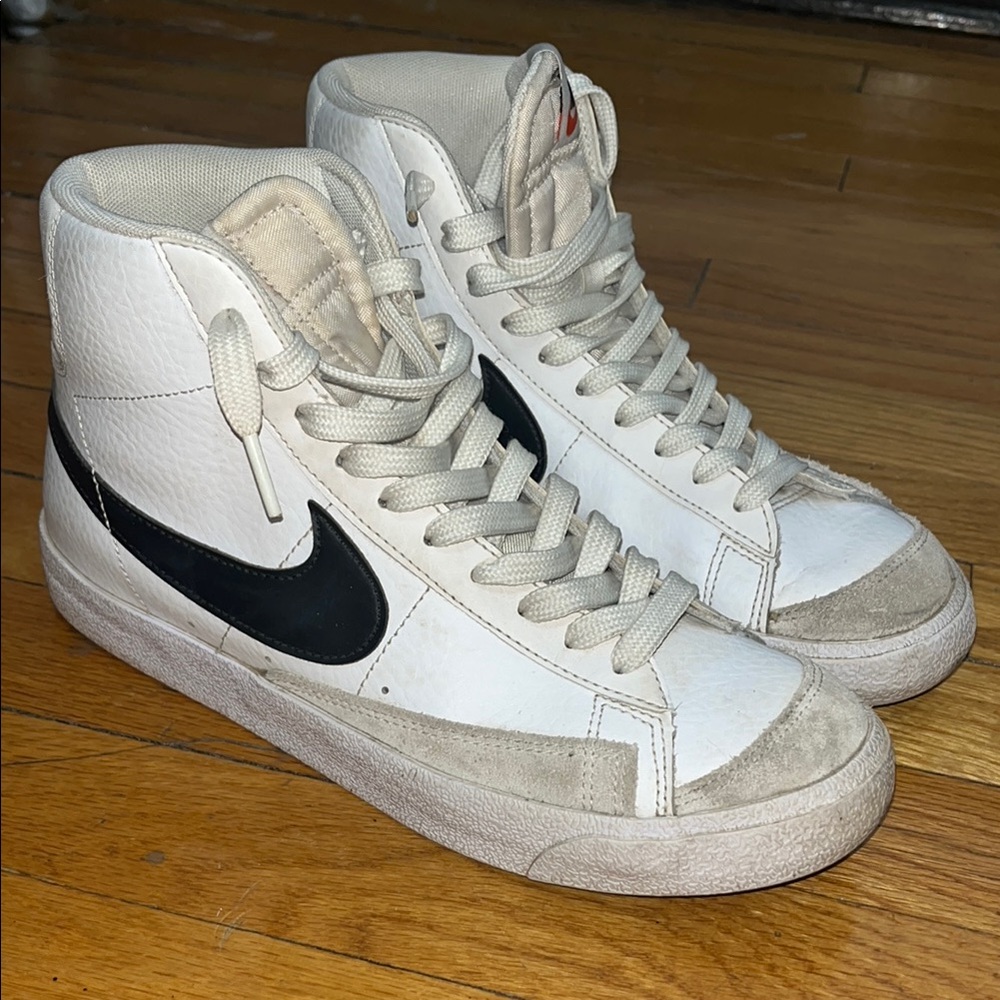 Nike White and Black High-Top Sneakers